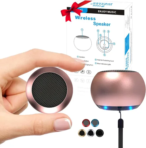 Miniatura 8 de SEVENKA 2 mini altavoces Bluetooth, altavoz inalámbrico portátil pequeño de 3 W con cordón, resistente al agua, emparejamiento estéreo inalámbrico