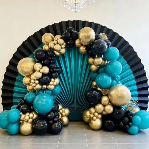 Miniatura 5 de 110 globos negros y dorados, globos metálicos dorados y negros de 18/12/10/5 pulgadas para graduación 2026, boda, cumpleaños, decoración de fiesta