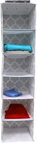 Miniatura 4 de Home Basics Almacenamiento de armario no tejido Arabesque (2, 6 estantes colgantes organizador de armario)