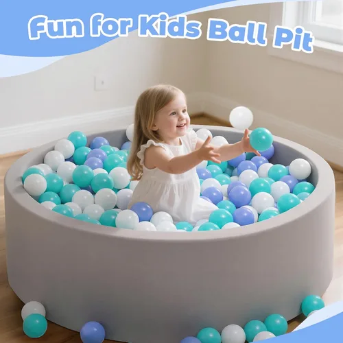 Miniatura 5 de Ball Pit Balls for Toddlers: 50 100 200 Colorful Non-Toxic Balls with BPA-Free, Phthalate-Free, Crush-Resistant Polyethylene Plastic, 2.2 Inches