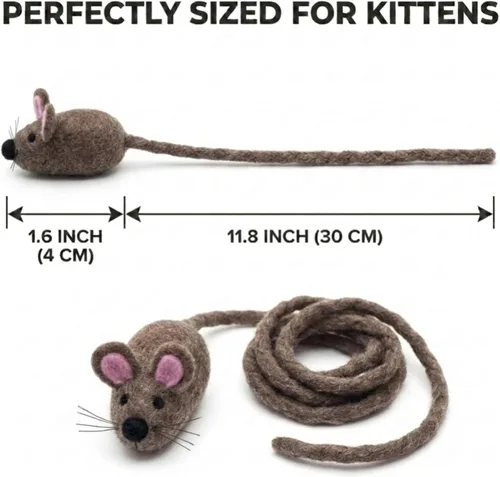 Miniatura 2 de Glaciart One Mini juguete de fieltro para gatos, tamaño de gatito y gato pequeño, juguete de lana natural, juguete interactivo suave y mullido