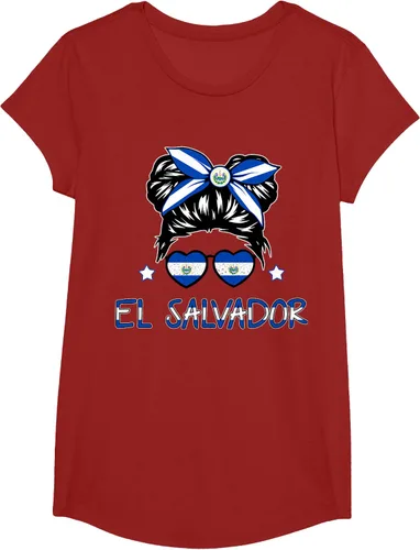 Miniatura 33 de Camiseta de El Salvador para Niñas Bandera Patrimonio Hispano Salvadoreño