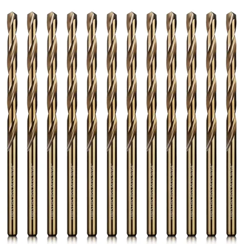 Miniatura 10 de Brocas de cobalto de 1/4 pulgadas, 12 piezas, juego de brocas de metal M35 HSS con estuche de almacenamiento para metal duro, acero inoxidable