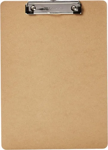 Amazon Basics Portapapeles para oficina, tamaño carta, 9 x 12.5 pulgadas, paquete de 30, marrón