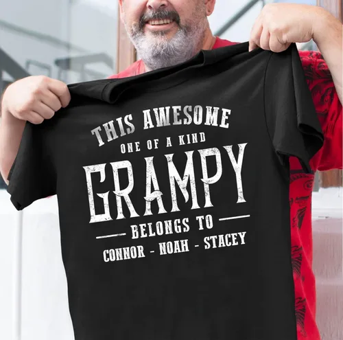 Miniatura 28 de Camisa personalizada para el abuelo con niños, regalos para el abuelo, regalos para el día del padre, regalos para hombres