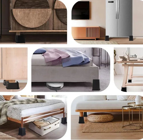 Miniatura 7 de ANNKUT Elevadores de cama de 1 pulgada resistentes, elevadores de muebles para cama, escritorio, mesa, sofá, sofá, elevadores de cama de gran