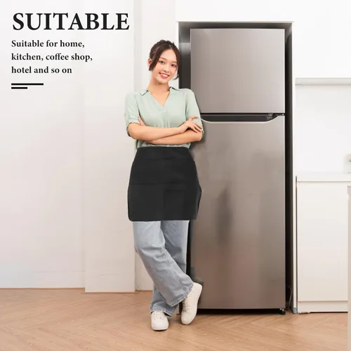 Miniatura 7 de Ciieeo Cleaning Apron with Multiple Pockets Black Sturdy Work Apron for Men and Women for Housekeeping and Cooking Tasks