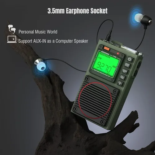 Miniatura 4 de Raddy Radio de onda corta con control de aplicación RF75A, radio portátil de onda corta AM/FM/VHF/SW/WB, radio de bolsillo recargable con antena