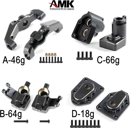 Miniatura 6 de UTB18 Carcasa de eje de peso de contador de latón Revestimiento negro para Axial RC Crawler 1/18 UTB18 Capra Unlimited Trail Buggy RTR Pieza de E