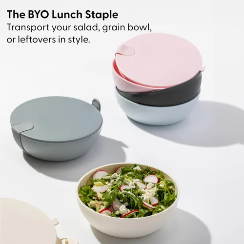 Miniatura 2 de W&P WP-PBC-CM - Cuenco con tapa Porter, para almacenar comida, ensaladas, comidas preparadas, hermético, apto para lavavajillas y microondas Crema
