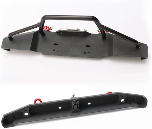 Miniatura 3 de 1/10 RC Metal delantero y trasero Combo W/luces LED grillos de remolque montaje cabrestante asiento remolque enganche para TRX4 SCX10 II 90046 Rock