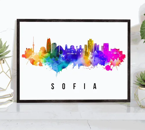 Miniatura 13 de Póster de Kazan Skyline Russia, pintura de paisaje urbano de Kazán, póster de Rusia, impresión de paisaje urbano de Kazán y monumentos, arte