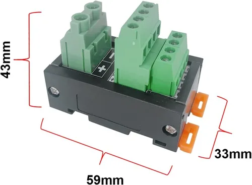 Miniatura 3 de Bloque de terminales de tornillo, módulo de distribución de energía, bloque de terminales de montaje en riel DIN de 30 A, placa de distribución