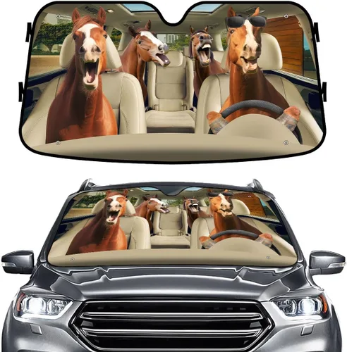 Miniatura 44 de GENANY - Cubierta de parabrisas de flamenco para automóvil, SUV, camión (55 x 30 pulgadas), protector térmico plegable, persianas para ventanas