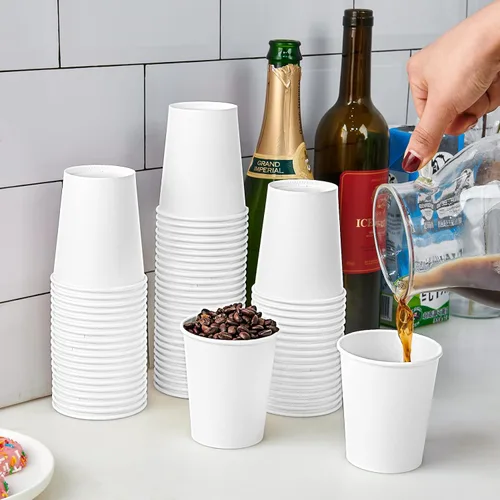 Miniatura 5 de Turbo Bee Tazas de papel desechables para café de 16 onzas, paquete de 210 tazas de papel blancas, tazas desechables para bebidas calientes Paquete