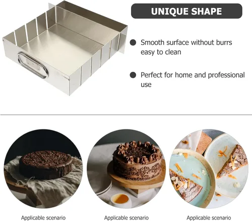 Miniatura 7 de Luxshiny Molde para hacer dulces de turrón: sartén rectangular antiadherente de acero inoxidable para turrones, brownie y dulces, 7.87 x 7.08 x 1.96