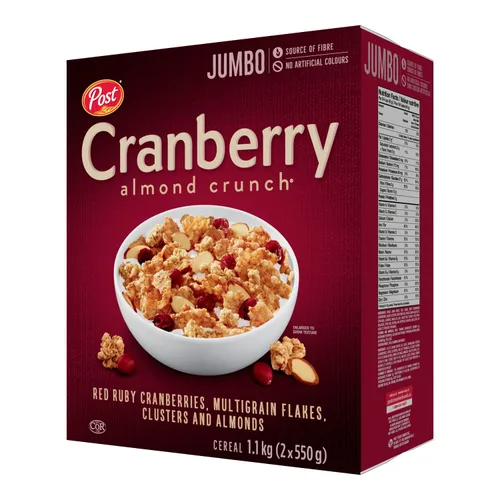Miniatura 7 de Post Cereal crujiente de almendras y arándanos 2.4 lbs/2.2 libras. {Importado de Canadá}