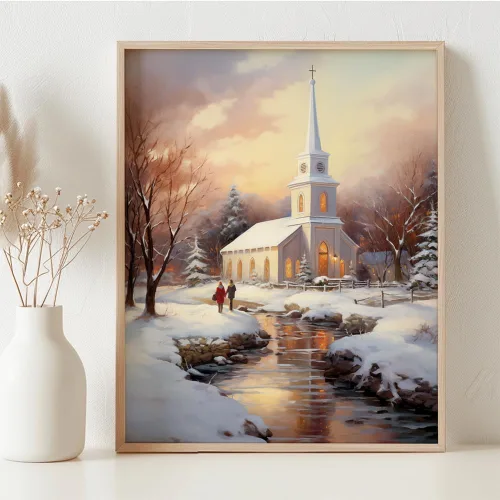Miniatura 3 de Un paseo de Nochebuena, decoraciones navideñas y alegría, arte de pared, vacaciones de invierno, decoración de regalo caprichosa, decoraciones