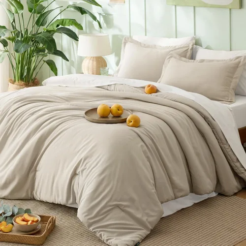 Miniatura 29 de Bedsure Juego de ropa de cama con edredón tamaño King en verde salvia, 7 piezas de ropa de cama ligera para cama King estilo boho, juego de ropa