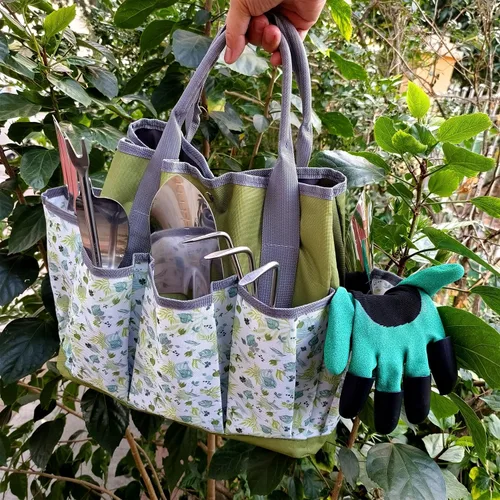 Miniatura 2 de Juego de 41 herramientas de jardinería de alta calidad, kit de herramientas de jardinería de acero inoxidable, con agarre de goma antideslizante
