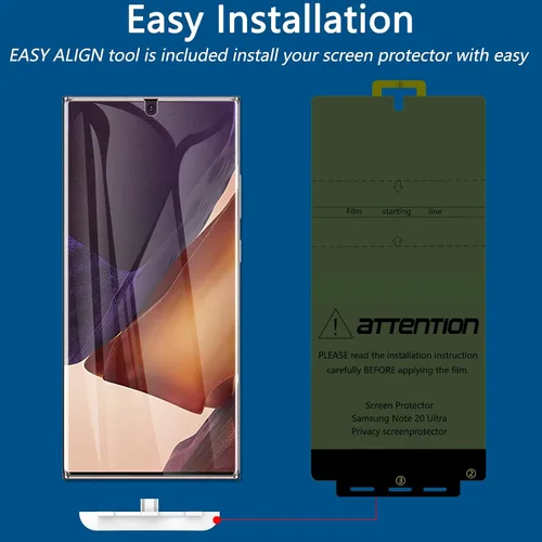 Miniatura 4 de LYWHL Protector de pantalla de privacidad para Samsung Note 20 Ultra, compatible con identificación de huellas dactilares, película flexible