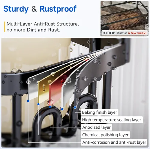 Miniatura 5 de Skyapex Organizador de ducha sobre la puerta: Estante de baño colgante sobre vidrio con ganchos - Estante de almacenamiento dentro del baño