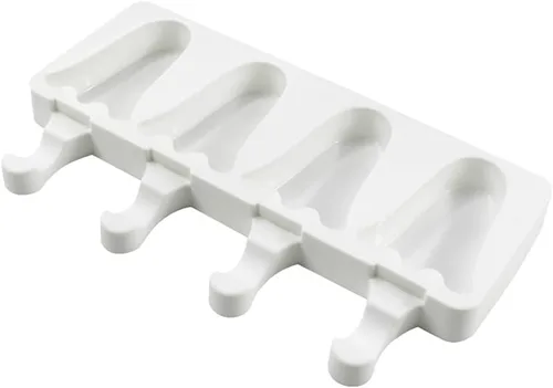 Miniatura 5 de Molde de silicona para paletas – Máquina de helados suave y lisa (2 piezas, blanco)