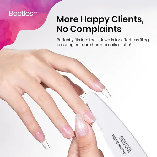 Miniatura 6 de Beetles - Lima de uñas profesional, 52 limas de esponja y pulidores para uñas naturales, tableros de esmeril de doble cara para uñas, kit de lima