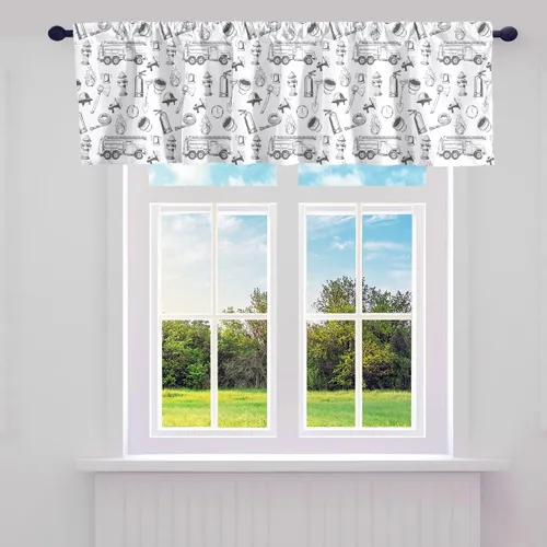 Miniatura 5 de Erosebridal Cortinas para ventana de cabina de teléfono, cortinas de cenefa Londres Big Ben, cenefas opacas con temática británica, cenefa HePattern