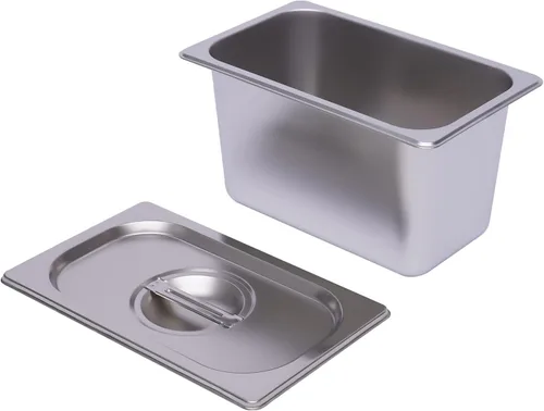 Miniatura 5 de Calentador eléctrico comercial de alimentos de 16.8 cuartos de galón, 600 W, mesa de vapor de 4 bandejas, encimera de buffet Bain Marie de acero