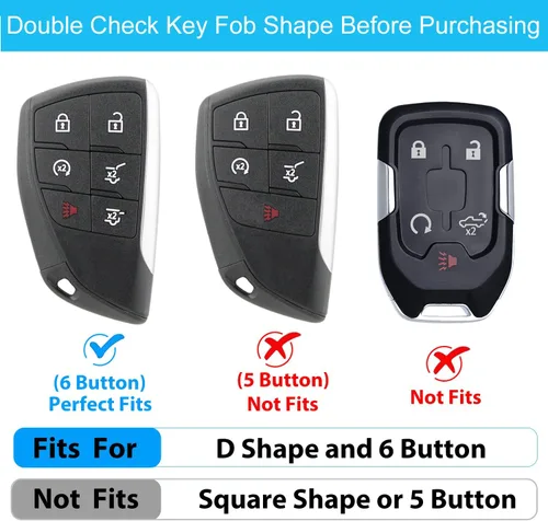 Miniatura 2 de OLLEN Funda para llavero de TPU suave, compatible con GMC Yukon Denali Sierra 2021-2025 2026, compatible con Chevy Silverado Suburban Tahoe Buick