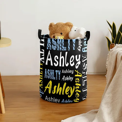 Miniatura 4 de Cesta de lavandería personalizada con nombre, cesta de lavandería plegable con asa para baño, sala de estar, dormitorio Color: 13