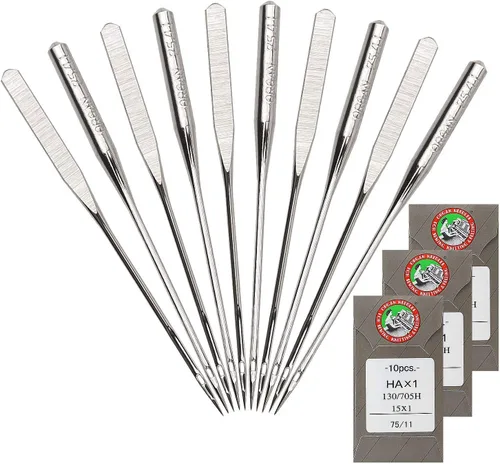 30 paquetes de agujas para máquina de coser tamaño 75/11 130/705H HAx1, agujas de bordar para máquina de coser Brother (3 paquetes de 10 agujas)