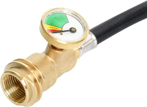 Miniatura 3 de GasSaf Manguera de Extensión de Tanque de Propano de 5 Pies con Medidor - Detector de Fugas Adecuado para Parrilla a Gas, Calentadores y Todos