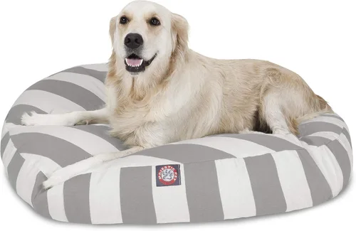 Miniatura 14 de Majestic Pet Products - Cama redonda pequeña para perros con rayas verticales negras para interiores y exteriores, con funda extraíble y lavable