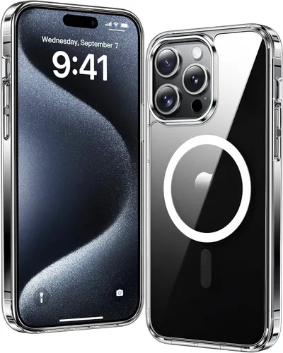 Miniatura 392 de FNTCASE Funda para iPhone 13 Pro-Max: Fundas magnéticas transparentes compatibles con Magsafe Slim anti amarillamiento protección contra caídas