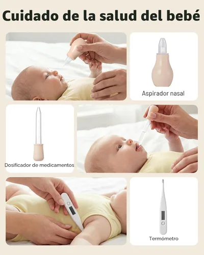 Miniatura 8 de Lictin Kit de Cuidado de Salud y Aseo para Bebé, Cortaúñas Eléctrico Recargable para Bebé 26 en 1, Lima de Uñas Segura para Bebé con Luz Automática