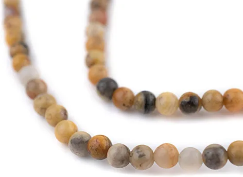 Miniatura 184 de The Bead Chest Cuentas de Jade Blanco Mate Redondas (8mm): Piedra Preciosa Orgánica Redonda Esférica de Energía con Poder de Sanación para Hacer