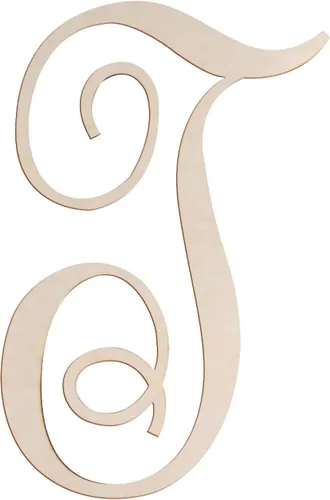Letras de madera cursivas para decoración de pared, letras grandes de madera de 14 pulgadas, monograma sin terminar, letras de madera, manualidades,