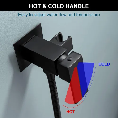 Miniatura 3 de SHAMANDA Rociador de Bidé de Agua Tibia para Inodoro con Válvula de Instalación en Bruto de Latón Caliente y Fría, Juego de Accesorio de Bidé Manual