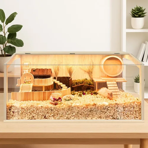 Miniatura 2 de Jaula para hámster Prolee a prueba de mordidas, jaulas para cobayas, hábitat para ratones y ratas con parte superior abatible, hábitat para hámster