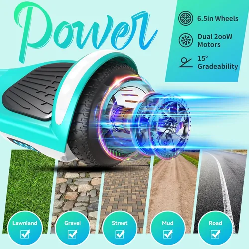 Miniatura 4 de SISIGAD Scooter, 6.5" Flash Wheels & Corlorful LED Lights, All for Girls Boys Kids Ages 6+ M-Verde Blanco