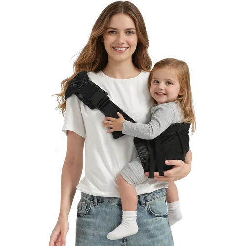 Miniatura 9 de Transportador de transporte para niños pequeños de 8 a 40 libras, ajustable, talla única, asiento de cadera, portabebés recién nacido, diseño Malla