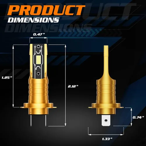 Miniatura 2 de M-AUTO H7 Bombillas LED, 3600 lúmenes, 6500 K, blanco frío, 1:1 tamaño mini LED para faros delanteros, luces de circulación diurna para reemplazo