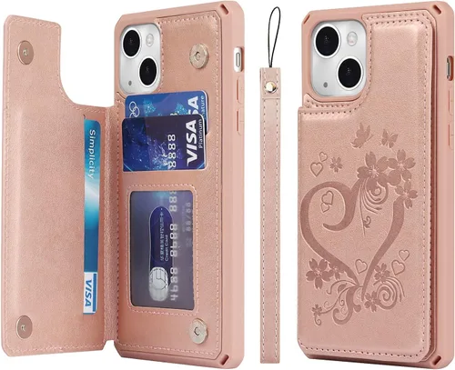 Miniatura 22 de Cavor para iPhone 13 Funda con Tarjetero iPhone 13 Funda Tipo Cartera, para iPhone 13 Funda para Hombres Mujeres, Fundas para iPhone 13 Funda