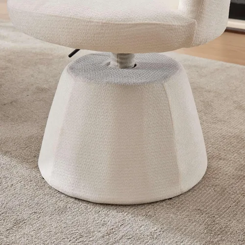 Miniatura 6 de Beige Small Office Chair, Chenille Cute Swivel Vanity Makeup Desk Chair with Wheels for Teens Women Girls, Comfy Adjustable Computer Chairs for