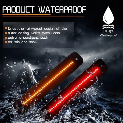 Miniatura 4 de Juego de 4 lámparas LED ámbar y rojo completamente ahumadas compatibles con Ford E100 E150 E250 E350 F100 F100 F150 F250 F350 F350 F500 Reemplazar