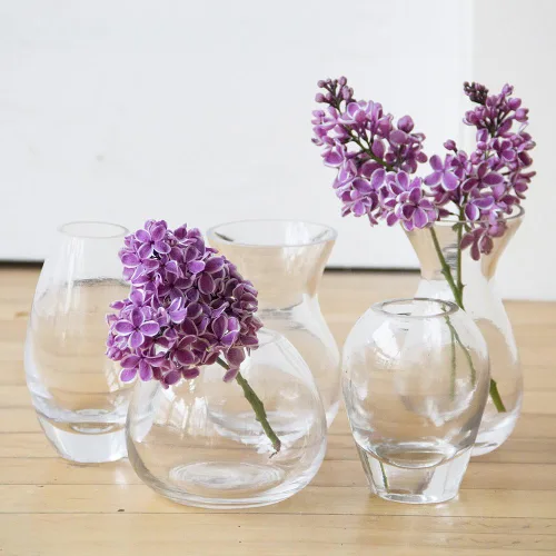 Miniatura 2 de CHIVE "George" - Jarrones de cristal para flores, juego de 5, pequeños y elegantes jarrones de cristal transparente, paquete a granel