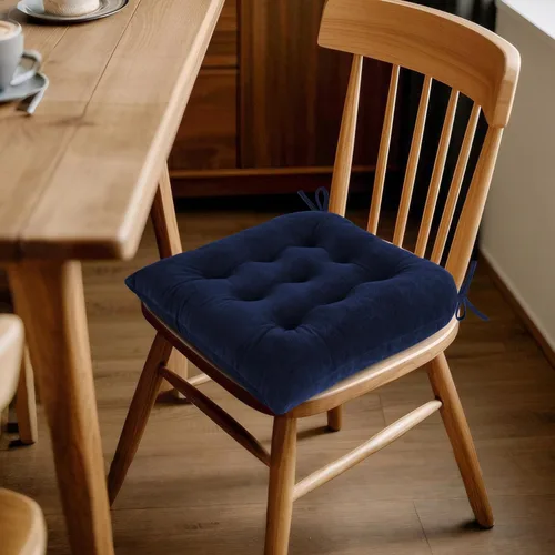 Miniatura 6 de ELFJOY Paquete de 4 Cojines para Sillas de Comedor, Almohadillas para Sillas de Cocina y Oficina, Cojín Cuadrado Acolchado para Asiento con Lazos V