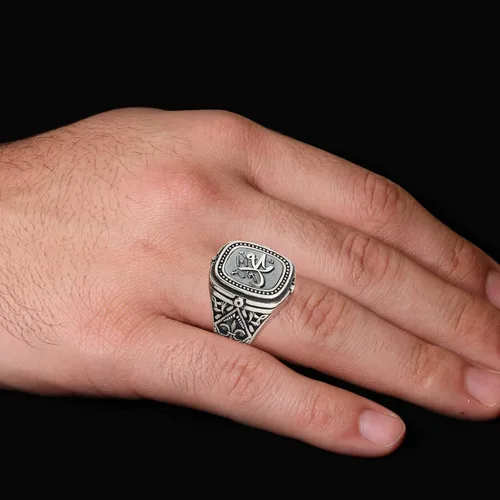 Miniatura 7 de Islamic Mohammed Ring, Islamic Signet Ring for Men, Bismillah Ring, Silver Islamic Ring, Gold Coated Islamic Jewelry, Islamic Gift for Man